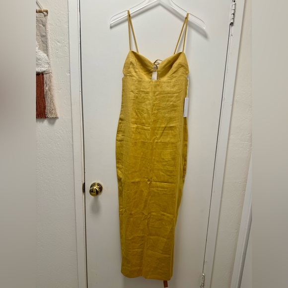 Reformation Malibu Linen Dress in Tuscan Sun